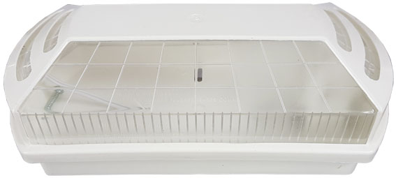 Lumin�ria Termoplast Branca Com Lente Cristal