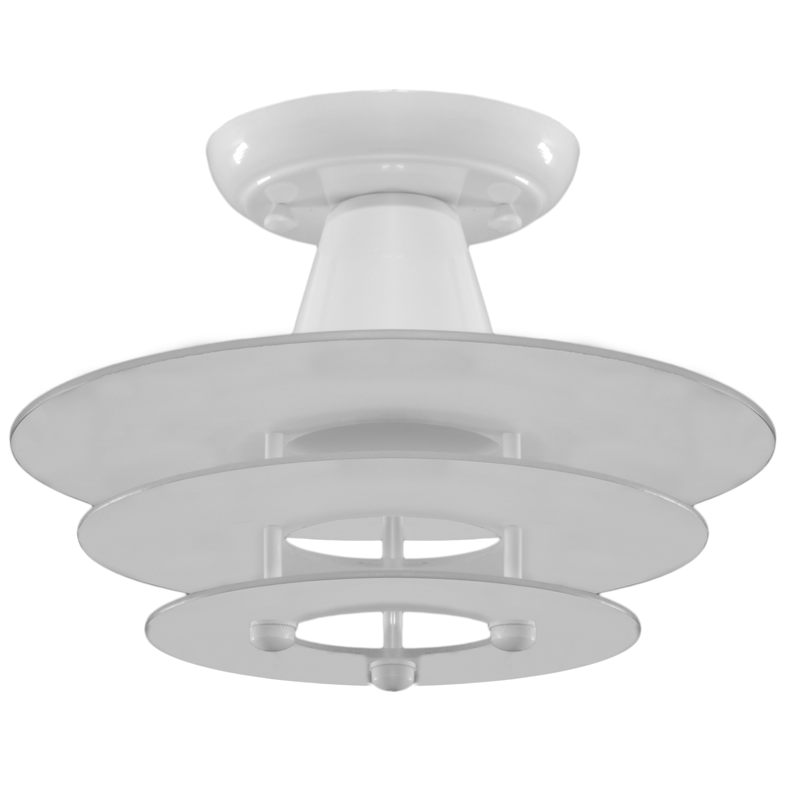 Lustre Plafon Branco Round 3 Vidros Redondos Foscos Sala Quarto