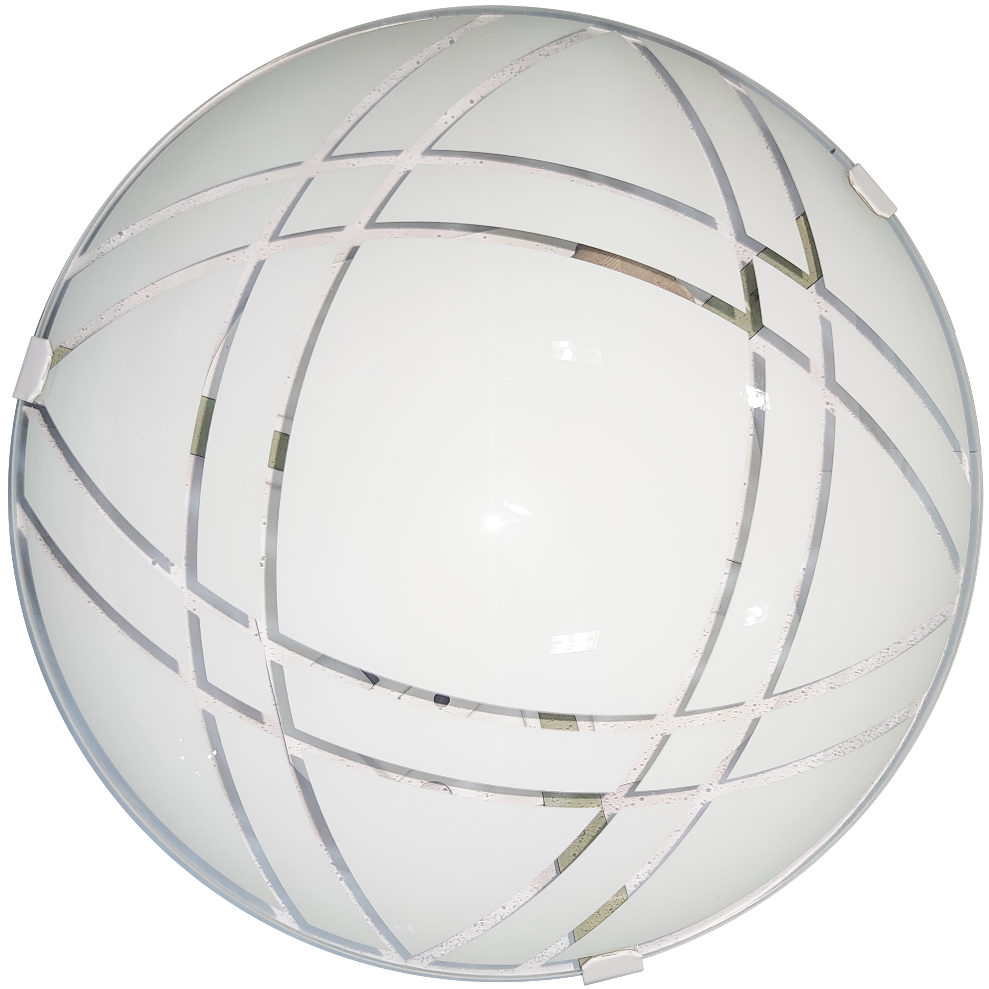 Plafon Solaris Redondo Vidro Curvo Tema Cine 360 Com 3 Garras de 250mm