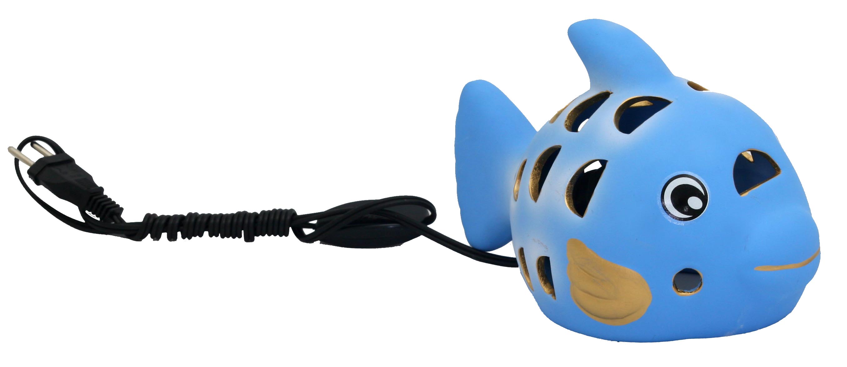 Lumin�ria Porcelana Peixe Azul