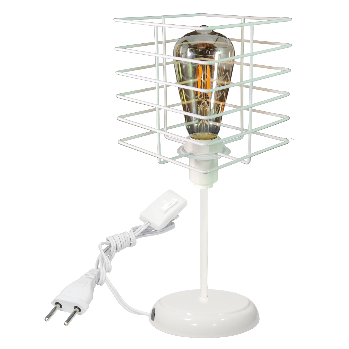 Abajur Classico Aramado Boxy Branco                                                                 