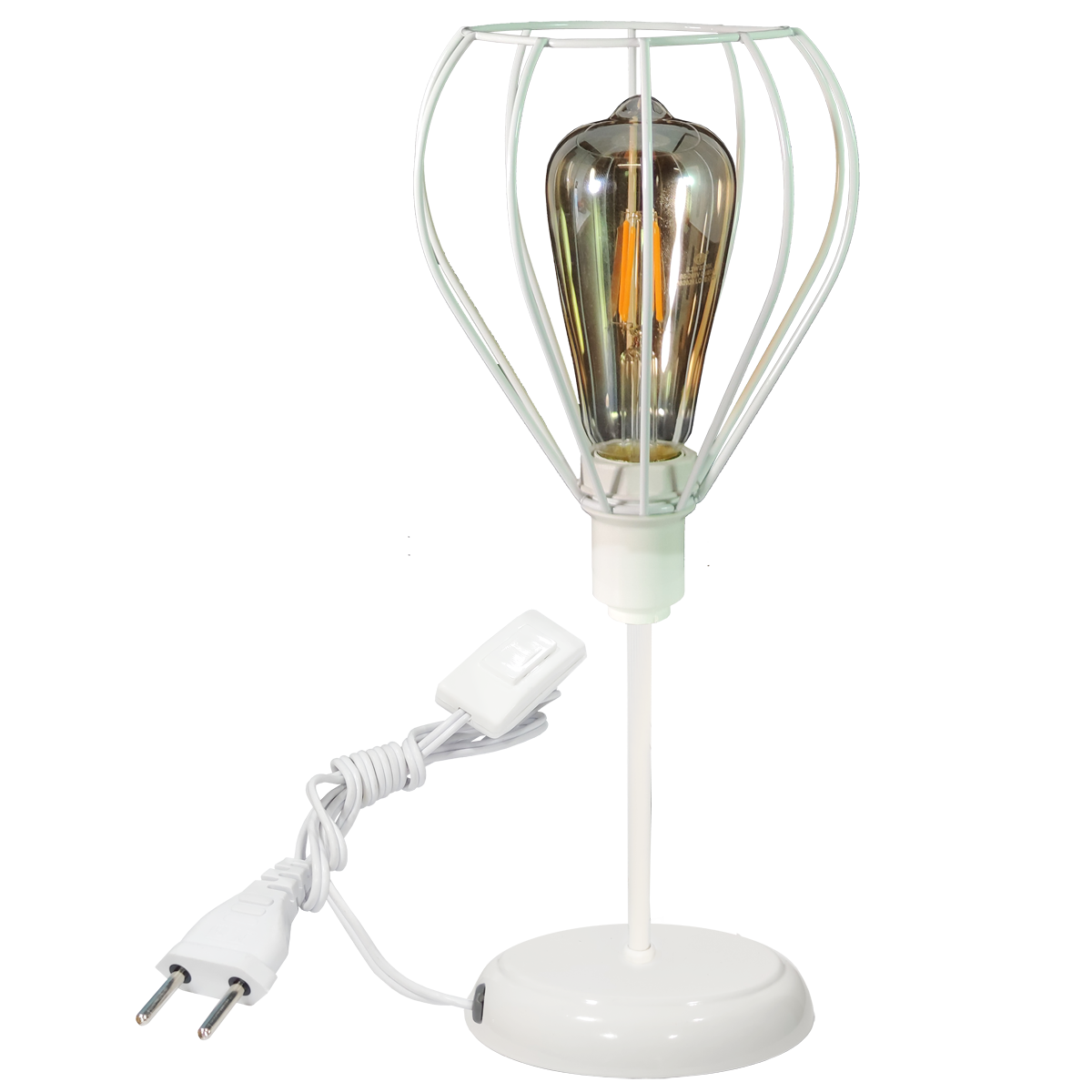 Abajur Classico Aramado Teardrop Branco                                                             