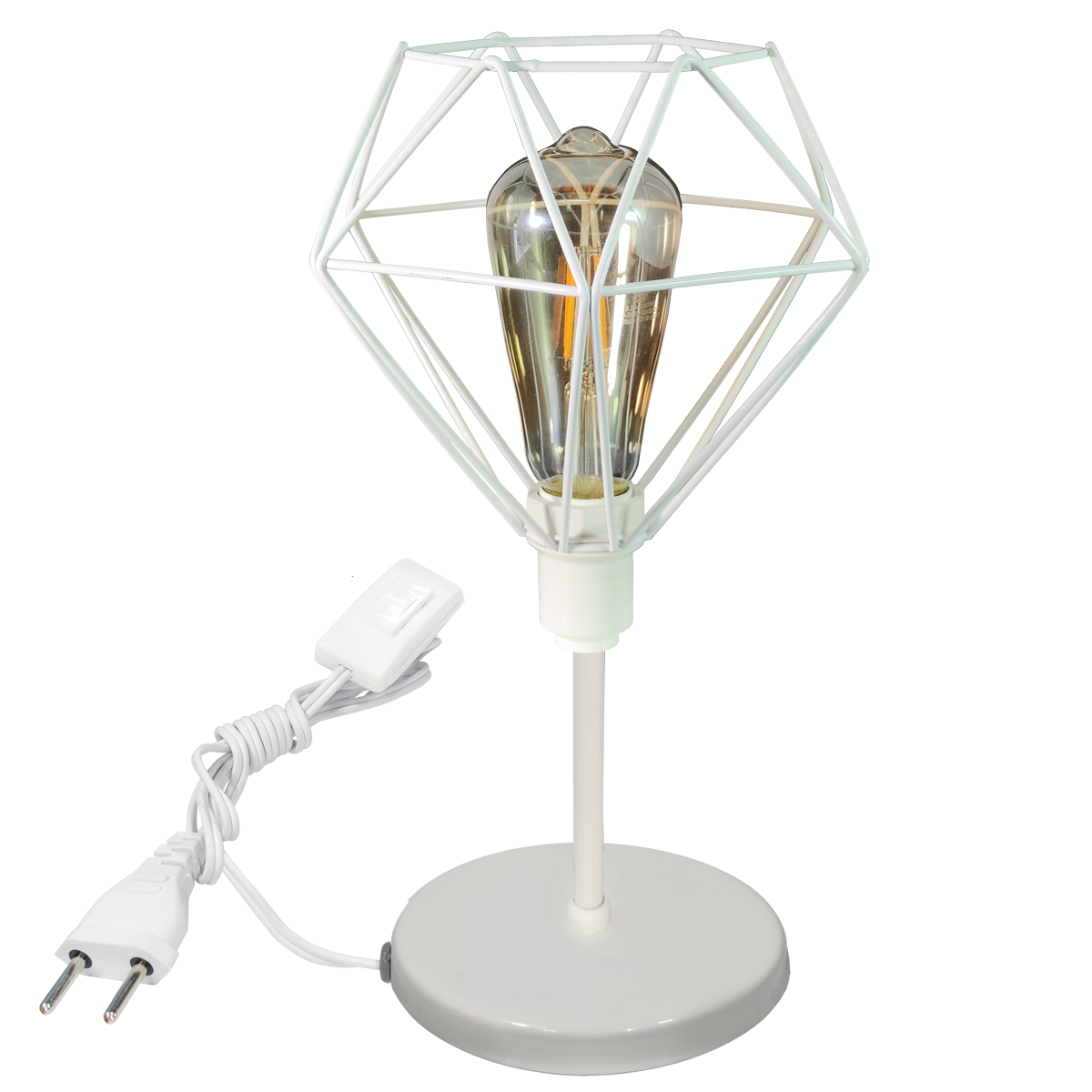 Abajur Mini Aramado Diamante Branco                                                                 