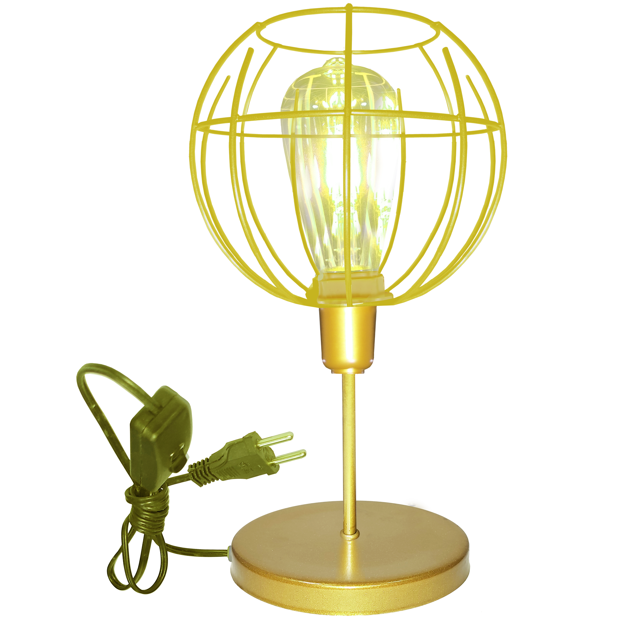 Abajur Mini Aramado Spider Dourado                                                                  