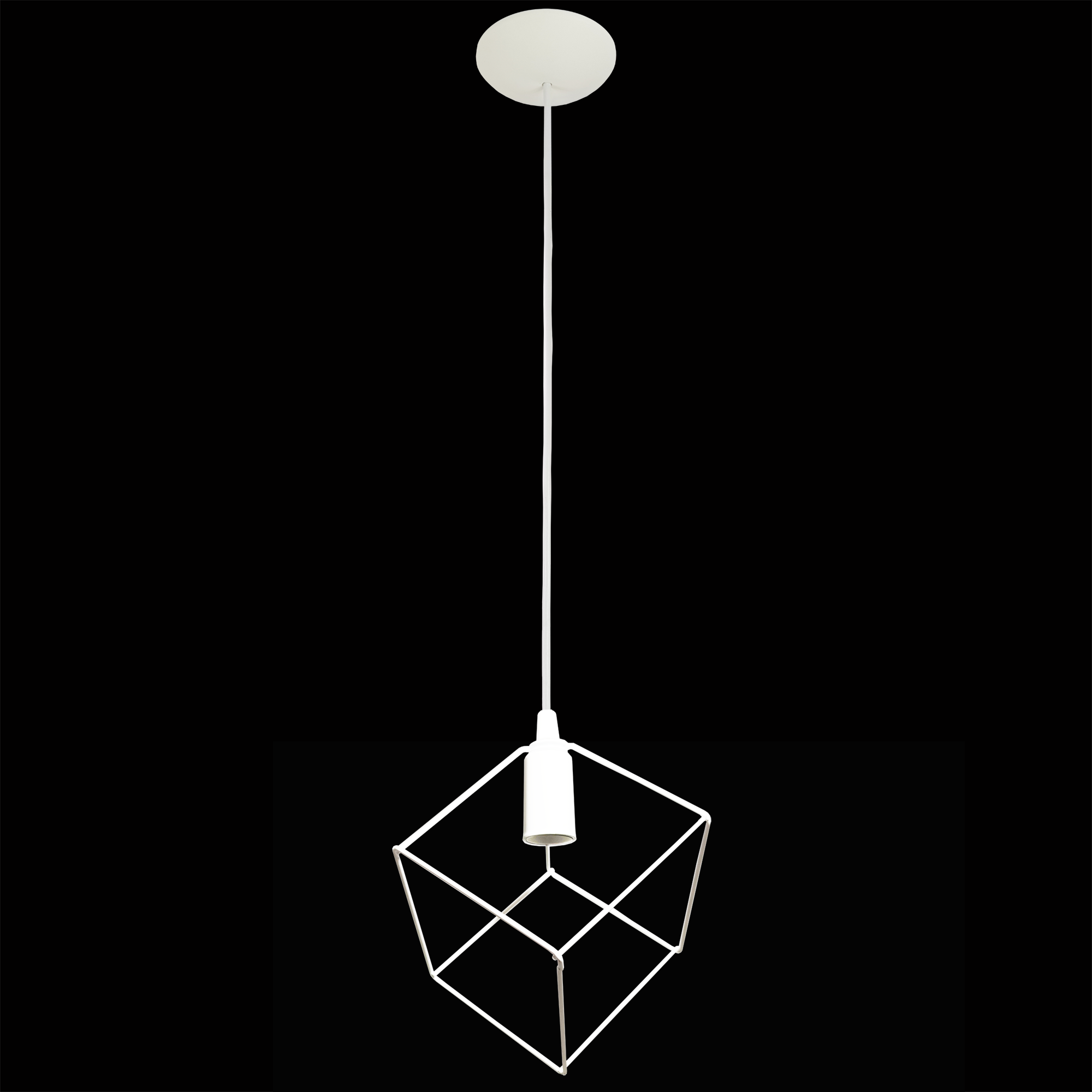 Pendente Aramado Cubo Branco                                                                        