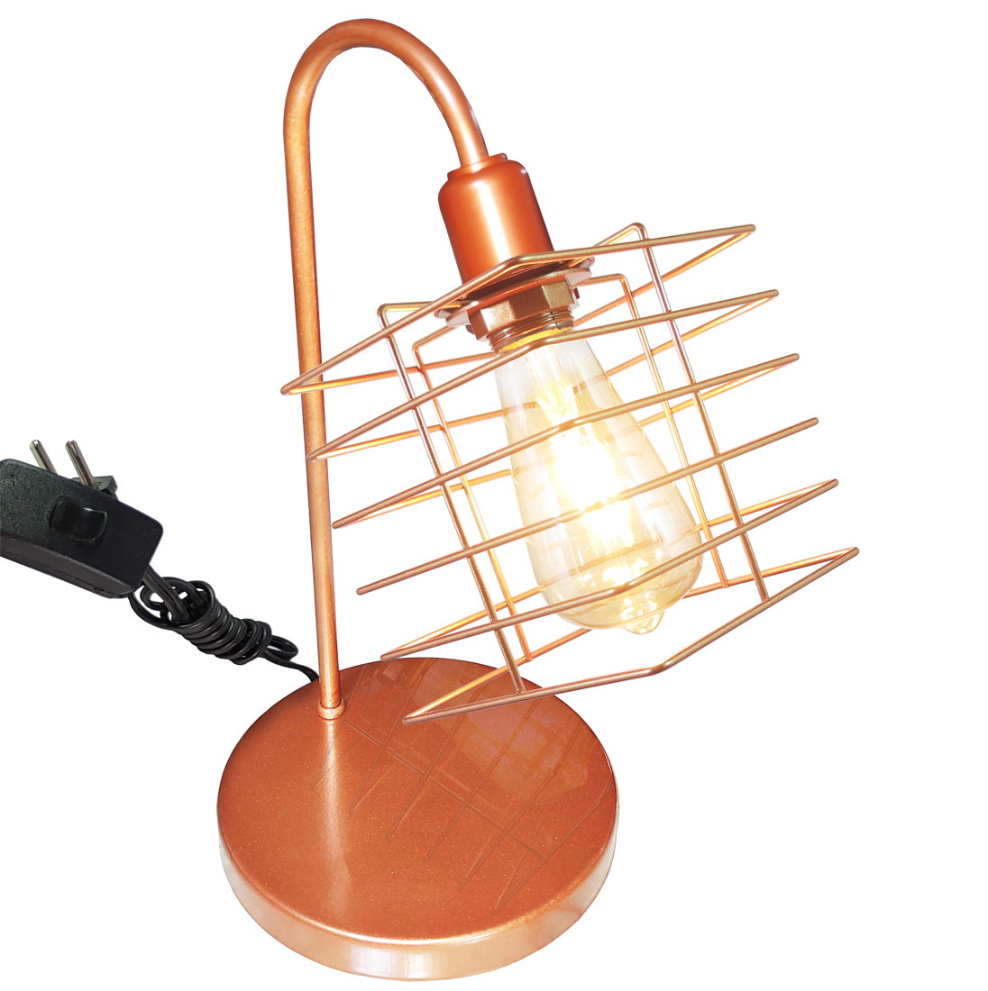 Lumin�ria de Mesa Aramado Boxy Cobre
