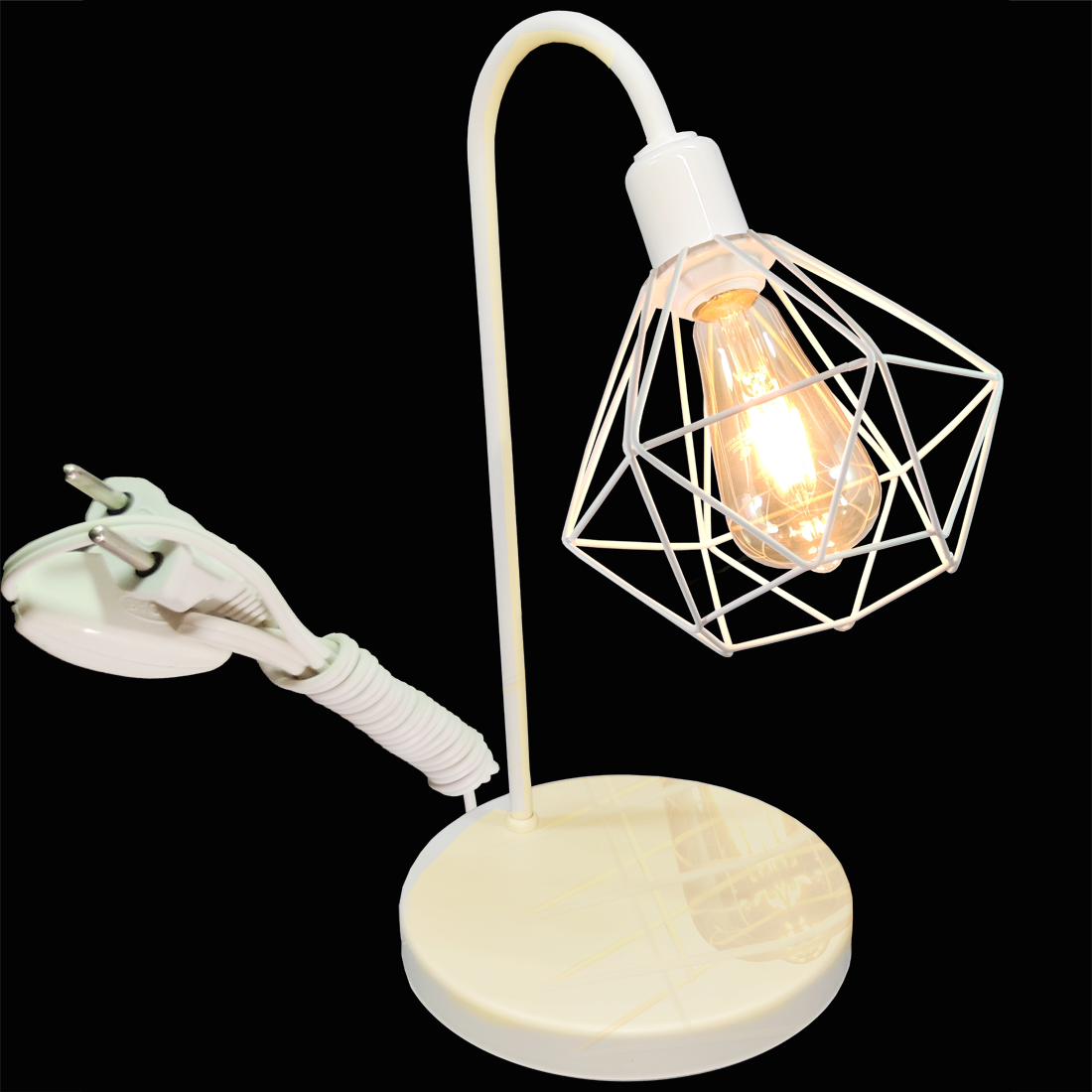 Lumin�ria de Mesa Aramado Diamante Cor Branco                                                       