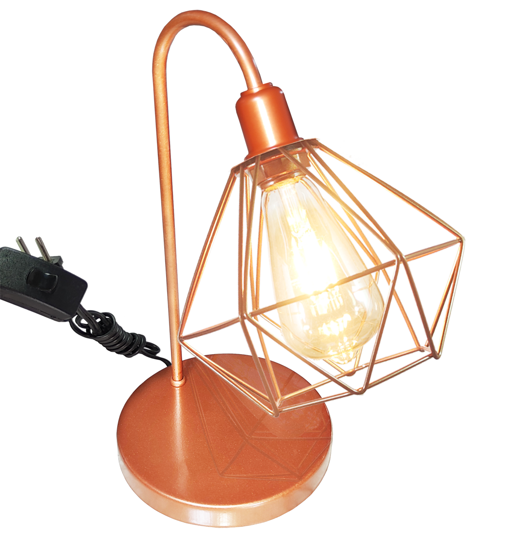 Lumin�ria de Mesa Aramado Diamante Cor Cobre                                                        