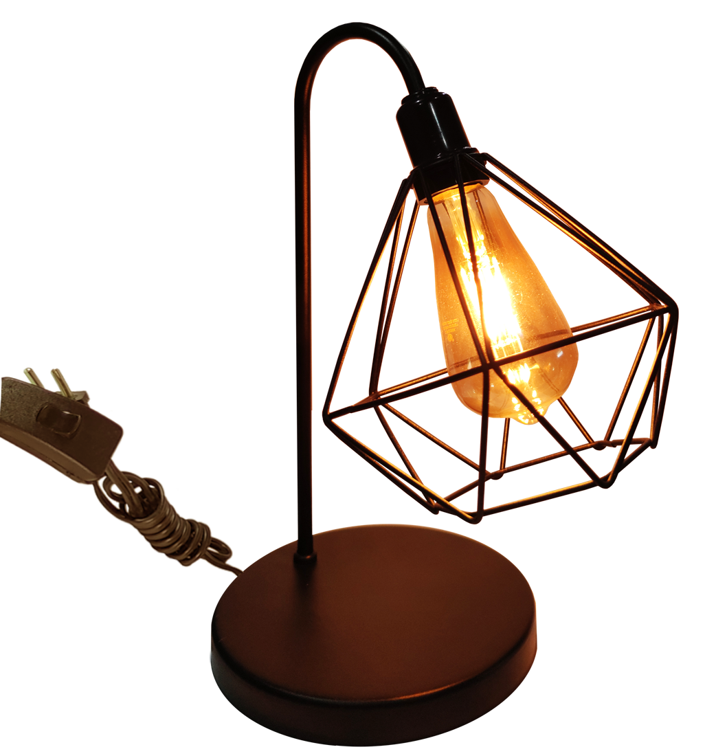 Lumin�ria de Mesa Aramado Diamante Cor Preta                                                        