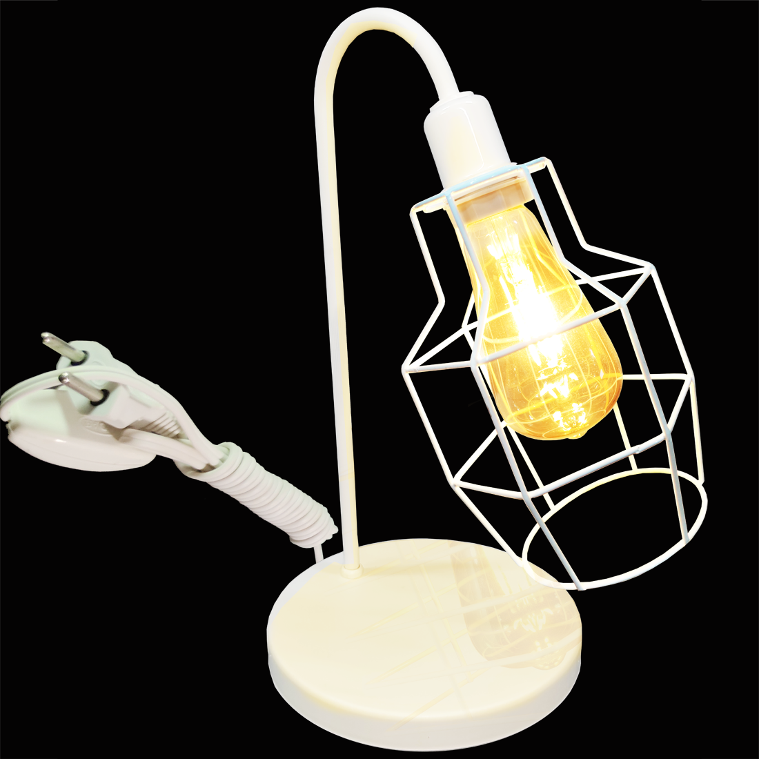 Lumin�ria de Mesa Aramado Granada Branca                                                            