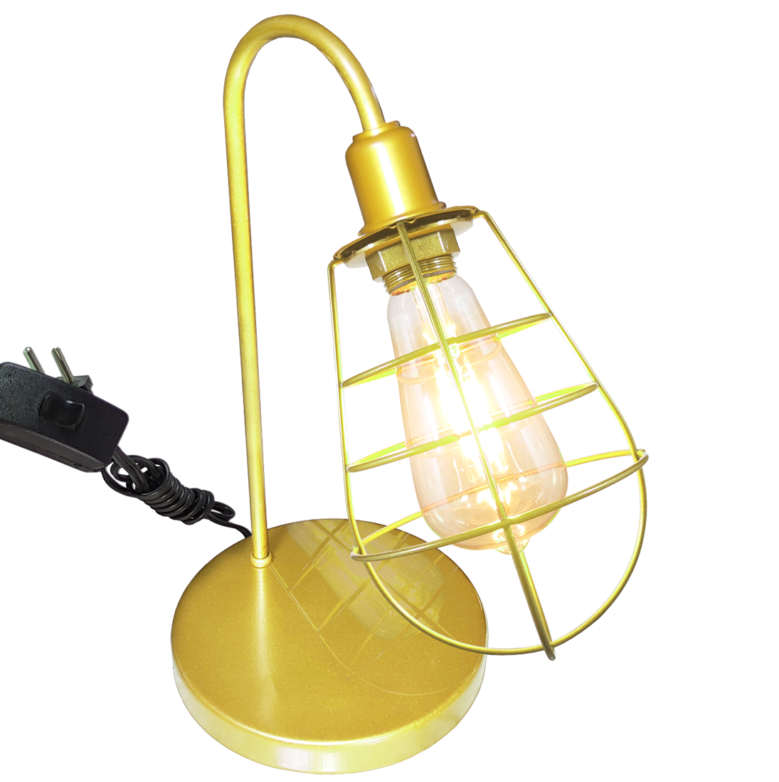 Lumin�ria de Mesa Aramado Lampshape Cor Dourado                                                     