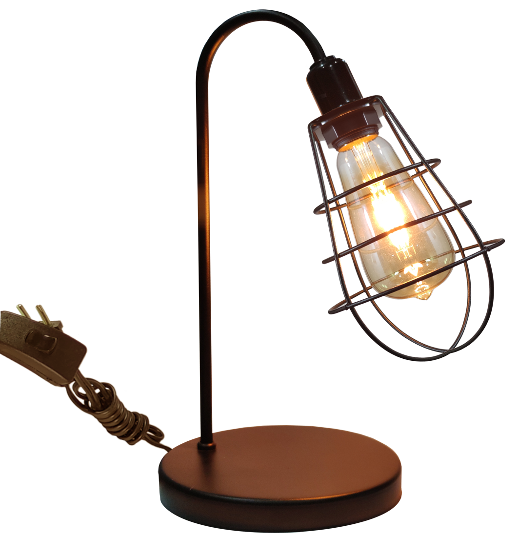 Abajur de Quarto Lumin�ria Industrial Aramado Lampshape Preta