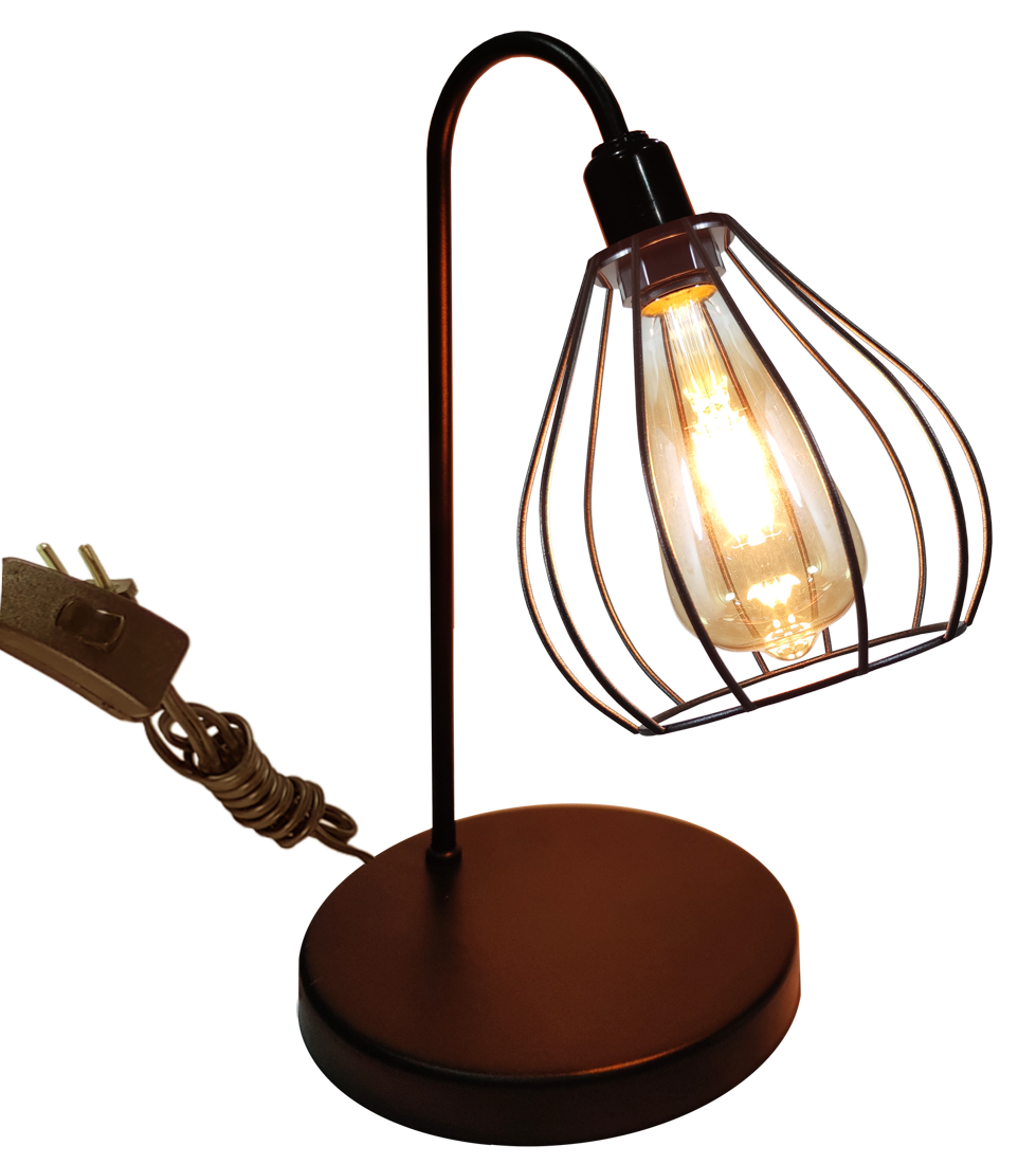 Lumin�ria de Mesa Aramado Teardrop Preta                                                            