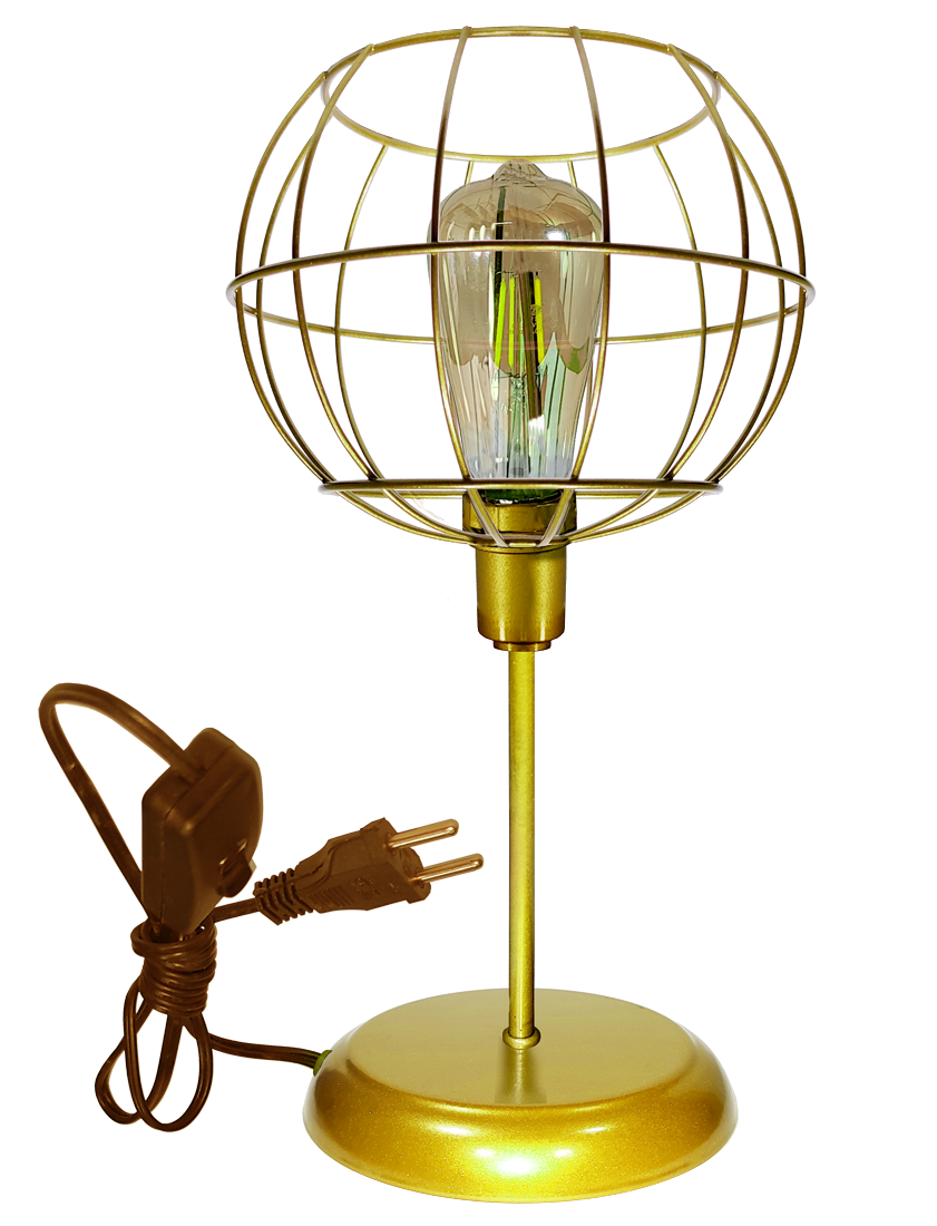 Abajur Classico Aramado tangerine 2 Dourado                                                         