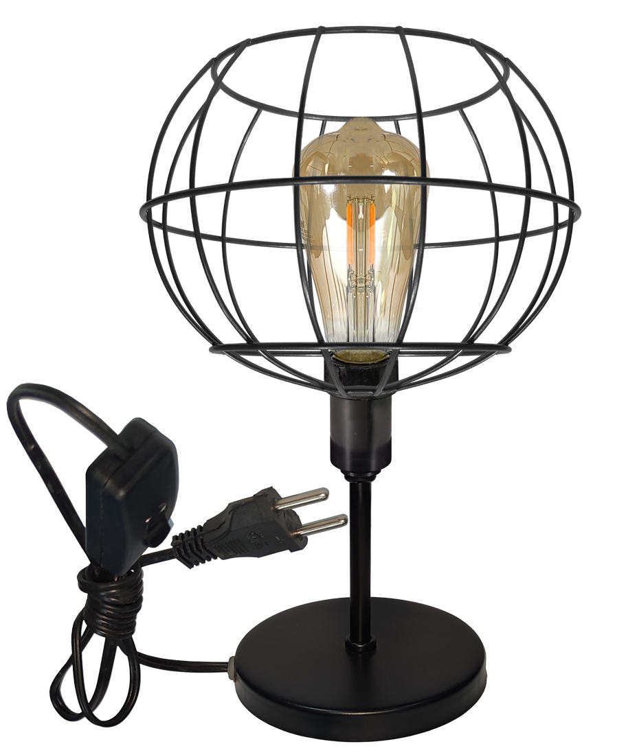 Abajur Mini Aramado tangerine 2 Preto                                                               