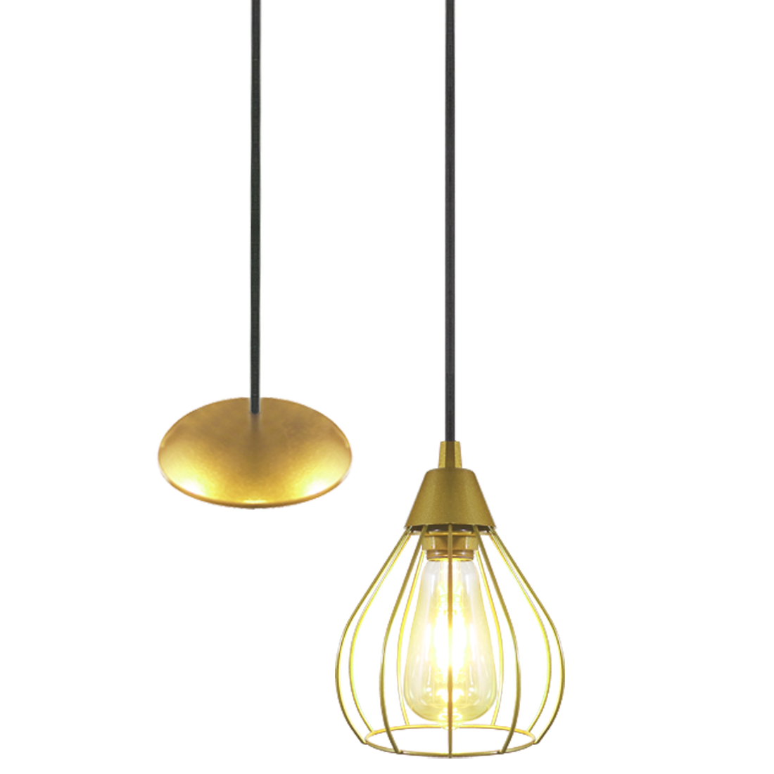 Pendente Aramado Teardrop Dourado                                                                   