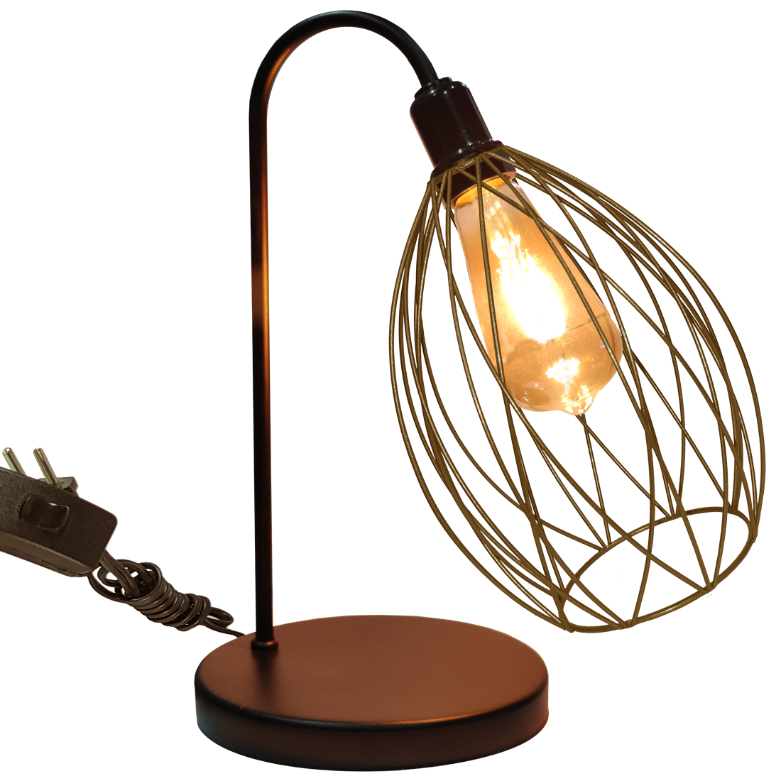 Lumin�ria de Mesa Aramado Nest Preto                                                                