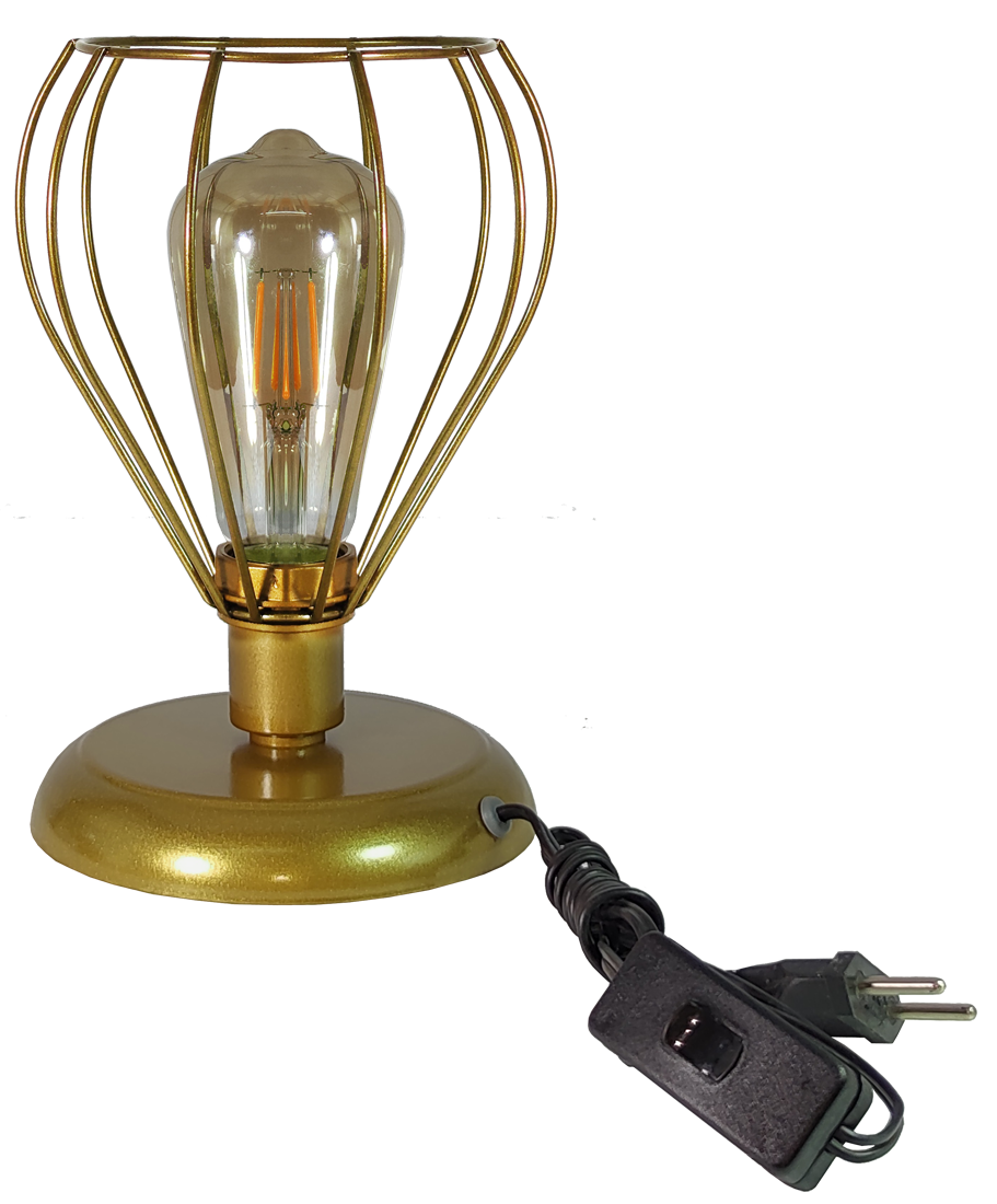 Abajur Aramado Teardrop Dourado                                                                     