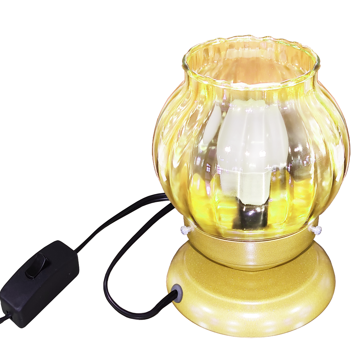 Abajur Sensitive Dourado Com Bola Americana Babada LV Ambar                                         